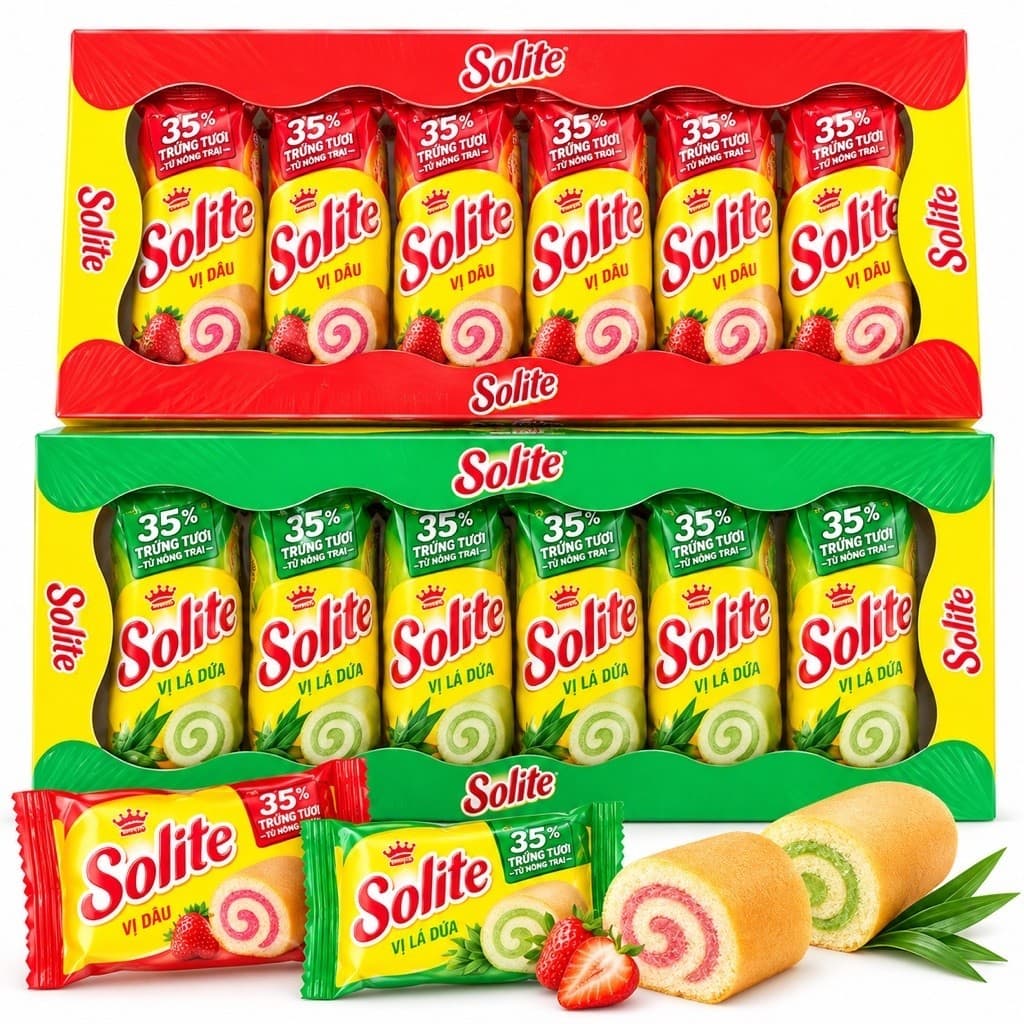 Bánh Bông Lan Cuốn Solite 360g Kinh Đô
