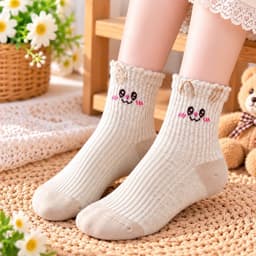 (1-10 tuổi) set 10 đôi Tất Trẻ Em Cổ Bèo Chất Cotton LaBubu Đáng Yêu mix Đồ Cho bé Cực Xinh 6