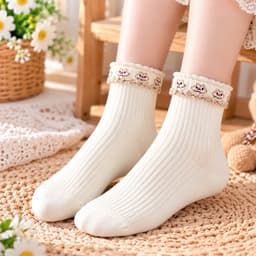 (1-10 tuổi) set 10 đôi Tất Trẻ Em Cổ Bèo Chất Cotton LaBubu Đáng Yêu mix Đồ Cho bé Cực Xinh 7