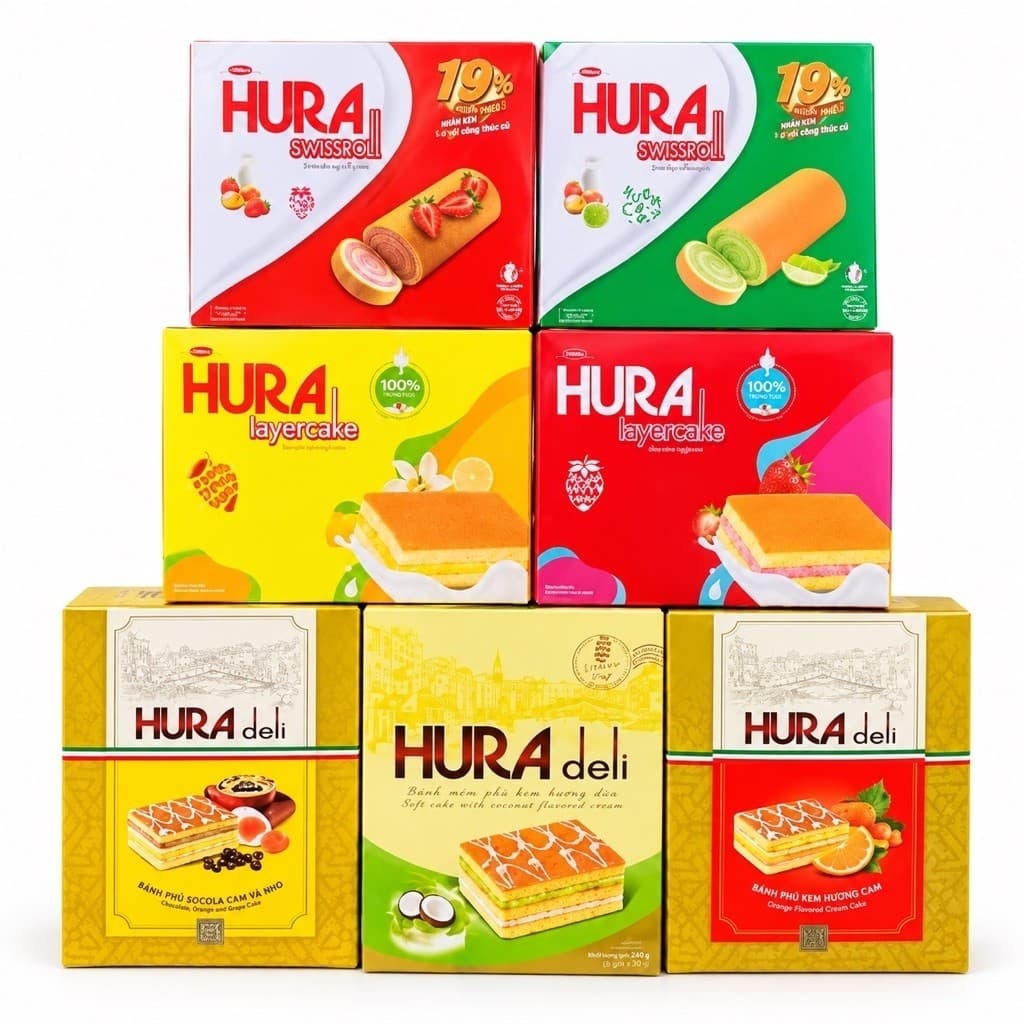 Bánh bông lan Hura Deli Vani Chanh 210g/336g
