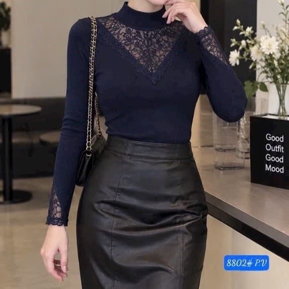 Áo Giữ Nhiệt Thun Tăm Mix Ren Siêu Ấm