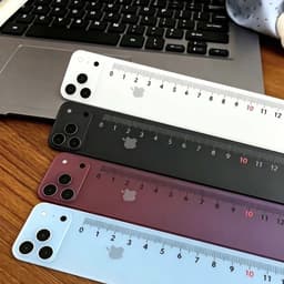 Thước thẳng 20cm họa tiết lưng iPhone logo Apple, thước nhựa dùng cho học tập và làm việc 1