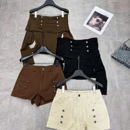 Áo trễ vai nữ tay dài ôm đính nút cá tính 8