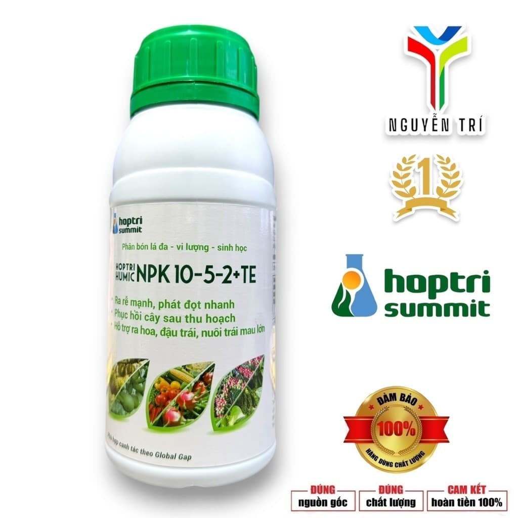 Phân Bón Lá Hợp Trí Humic NPK 10-5-2+TE chai 500ml Không Độc Hại