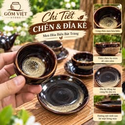 Bộ Ấm Trà Men Hoả Biến Bát Tràng Cao Cấp – Men Độc Đáo, Sang Trọng 5