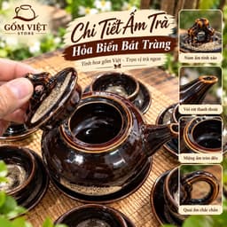 Bộ Ấm Trà Men Hoả Biến Bát Tràng Cao Cấp – Men Độc Đáo, Sang Trọng 4