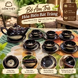 Bộ Ấm Trà Men Hoả Biến Bát Tràng Cao Cấp – Men Độc Đáo, Sang Trọng 6