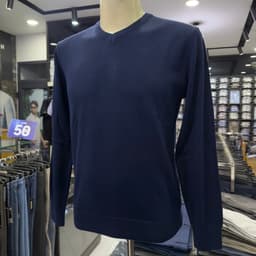 Áo len nam Owen màu xanh tím than cổ tim relax fit ALC266527 5