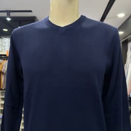 Áo len nam Owen màu xanh tím than cổ tim relax fit ALC266527 3