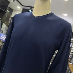 Áo len nam Owen màu xanh tím than cổ tim relax fit ALC266527 2