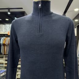 Áo len nam Owen màu xanh cổ lọ kéo khóa regular fit ALP266517D 3