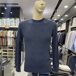 Áo len nam Owen màu xanh cổ tròn regular fit ALC266515 1