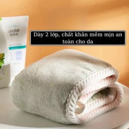 "Khăn Quấn Tóc Dài 2 Mặt Siêu Thấm Nhanh - Mũ Ủ Tóc 2 Lớp Lông Cừu Mềm Mại, Khô Tóc Nhanh" 5