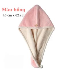 "Khăn Quấn Tóc Dài 2 Mặt Siêu Thấm Nhanh - Mũ Ủ Tóc 2 Lớp Lông Cừu Mềm Mại, Khô Tóc Nhanh" 6