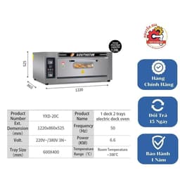 Lò nướng điện tử SouthStar 1 tầng-2 khay cơ/điện tử dùng điện gia đình, Lò nướng Pizaa, bánh mì, sấy thực phẩm 3