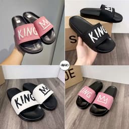 Dép nam nữ chữ king dập nổi dép unisex vương miện. Đế nâng chiều cao 5cm, êm nhẹ, chống trơn trượt không thấm nước. 1