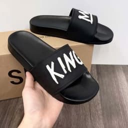 Dép nam nữ chữ king dập nổi dép unisex vương miện. Đế nâng chiều cao 5cm, êm nhẹ, chống trơn trượt không thấm nước. 4
