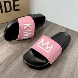Dép nam nữ chữ king dập nổi dép unisex vương miện. Đế nâng chiều cao 5cm, êm nhẹ, chống trơn trượt không thấm nước. 5