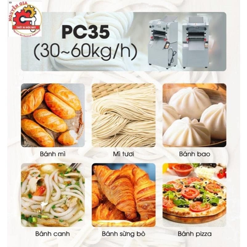 🎯 MÁY CÁN BỘT PC35 THIẾT KẾ KẾT HỢP DAO CẮT SỢI  – GIẢI PHÁP HOÀN HẢO CHO MỌI TIỆM BÁNH