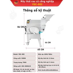 Máy Thái Rau Củ Quả Đa Năng -YQC-802 Công suất lớn: 2.2kW, năng suất 300–500kg/giờ 8
