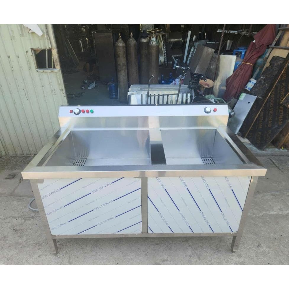 Máy Rửa Bát Đơn 1M Sóng Siêu Âm – Bồn Rửa 80×60×30cm Inox 304 Cao Cấp mấu mới có sóng âm