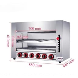 Lò nướng đa năng salamander 4-6-8-10  họng đốt inox 304 chạy gas nướng hải sản, thịt,sườn ... 1