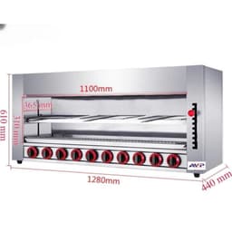 Lò nướng đa năng salamander 4-6-8-10  họng đốt inox 304 chạy gas nướng hải sản, thịt,sườn ... 9