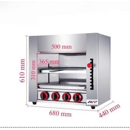 Lò nướng đa năng salamander 4-6-8-10  họng đốt inox 304 chạy gas nướng hải sản, thịt,sườn ... 5