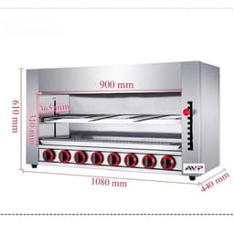 Lò nướng đa năng salamander 4-6-8-10  họng đốt inox 304 chạy gas nướng hải sản, thịt,sườn ... 3