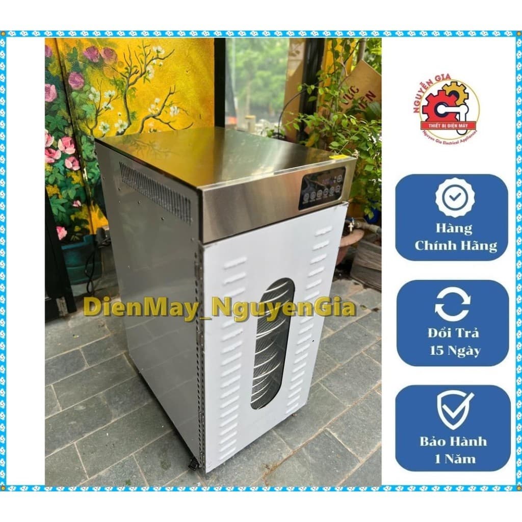 ⭐ Tủ Sấy Thực Phẩm 20 Khay Tròn Xoay Điều Chỉnh Nhiệt 40–90°C, Có Hẹn Giờ Năng Suất 20–25kg/mẻ- kết hợp cơ chế khay xoay