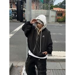 Áo Bomber dù NÓN Zipper Jacket HAT Signature hình thêu 3D tay nhúm form Boxy FAFIC Lót 2 lớp 4