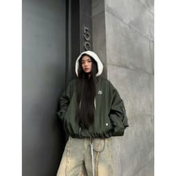 Áo Bomber dù NÓN Zipper Jacket HAT Signature hình thêu 3D tay nhúm form Boxy FAFIC Lót 2 lớp 9