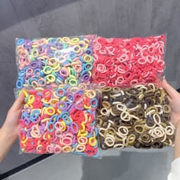Túi 500 dây thun nhỏ cột tóc/chun buộc tóc đủ màu cho bé siêu co dãn đàn hồi không gây đứt tóc 👍freeship🐯 3