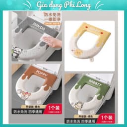 Đệm lót bồn cầu EVA chống thấm, chống khuẩn, giữ ấm 4 mùa với họa tiết xinh xắn. 1
