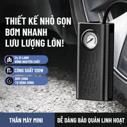 Máy bơm lốp ô tô cầm tay sạc USB ngắt tự động, thiết kế nhỏ gọn công suất lớn - Bơm Lốp Otô Tích Điện 3