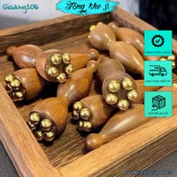 Con lăn massage nâng cơ mặt Bấm huyệt Loại gỗ  - giadung2016 3