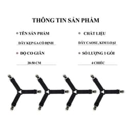 Set 4 Kẹp Cố Định Ga Giường Chống Xê Dịch Chất Liệu Inox Không Gỉ HGHOME 2