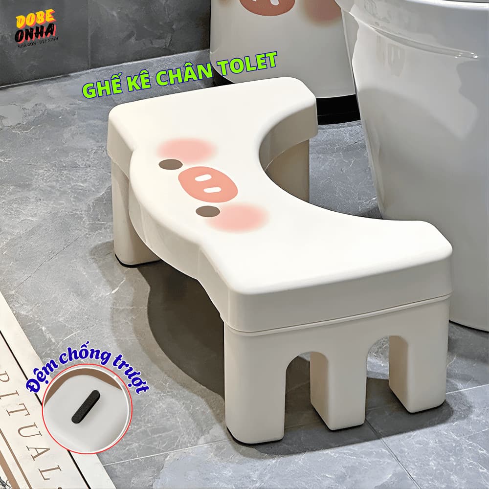 Ghế Kê Chân Toilet DOBE Nhựa PP Cao Cấp, Hỗ Trợ Tư Thế Đi Vệ Sinh Dúng Cách, Giảm Táo Bón, Trĩ, Có Đệm Chống Trơn Trượt