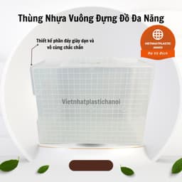 (Có VAT) THÙNG NHỰA CÓ BÁNH XE 20L-30L-55L-65L-75L-85L-90L-100L-125L CHỮ NHẬT VIỆT NHẬT 8