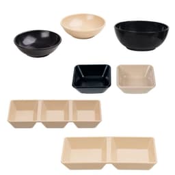 AMIZIN (Có VAT) COMBO 5 Đĩa chấm vuông 1 ngăn 2 ngăn 3 ngăn, đĩa tròn, chén đựng nước chấm, nước sốt Việt Nhật AMIZIN 2