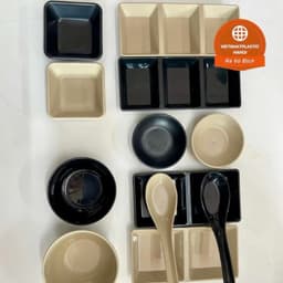 AMIZIN (Có VAT) COMBO 5 Đĩa chấm vuông 1 ngăn 2 ngăn 3 ngăn, đĩa tròn, chén đựng nước chấm, nước sốt Việt Nhật AMIZIN 5