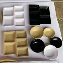 AMIZIN (Có VAT) COMBO 5 Đĩa chấm vuông 1 ngăn 2 ngăn 3 ngăn, đĩa tròn, chén đựng nước chấm, nước sốt Việt Nhật AMIZIN 4
