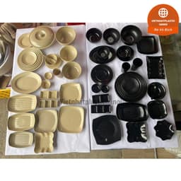 AMIZIN (Có VAT) COMBO 5 Đĩa chấm vuông 1 ngăn 2 ngăn 3 ngăn, đĩa tròn, chén đựng nước chấm, nước sốt Việt Nhật AMIZIN 9