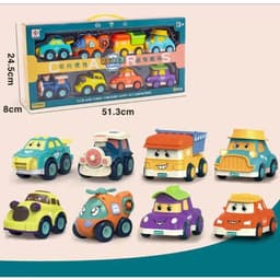 Bộ Đồ Chơi Set 8 Xe Ô Tô Police Chạy Đà ToysLit Kiểu Dáng Hoạt Hình Cho Bé Vui Chơi Giải Trí 5