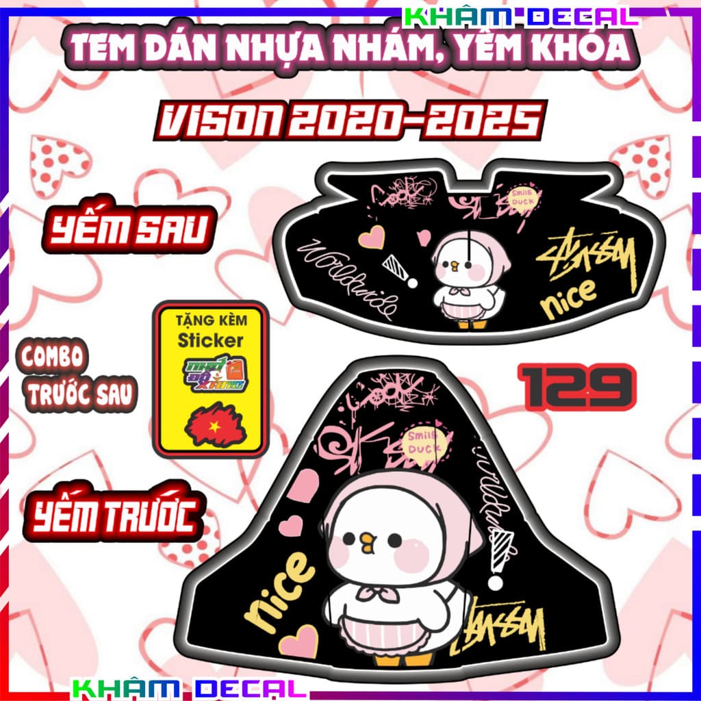 Bộ Nhãn Dán Yếm VISION 2020-2026: Trang Trí và Bảo Vệ, Chống Trầy Tuyệt Vời!
