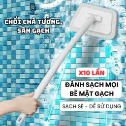 Bàn Chải Đa Năng Bi Home: Chà Bồn Tắm, Gạch, Sàn, Gương, Tay Cầm Dài Kèm Mút Xốp (si le) 2