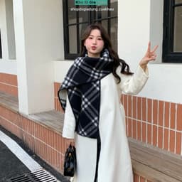 Khăn choàng/ khăn quàng cổ kẻ dạcaro kẻ Phong Cách Hàn Quốc 7