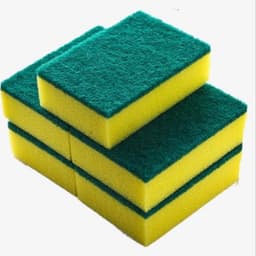 Combo 10 Miếng cọ rửa chén bát xanh vàng tiện dụng - Miếng bọt biển cọ rửa xoong nồi 13x8x2,5 cm 6