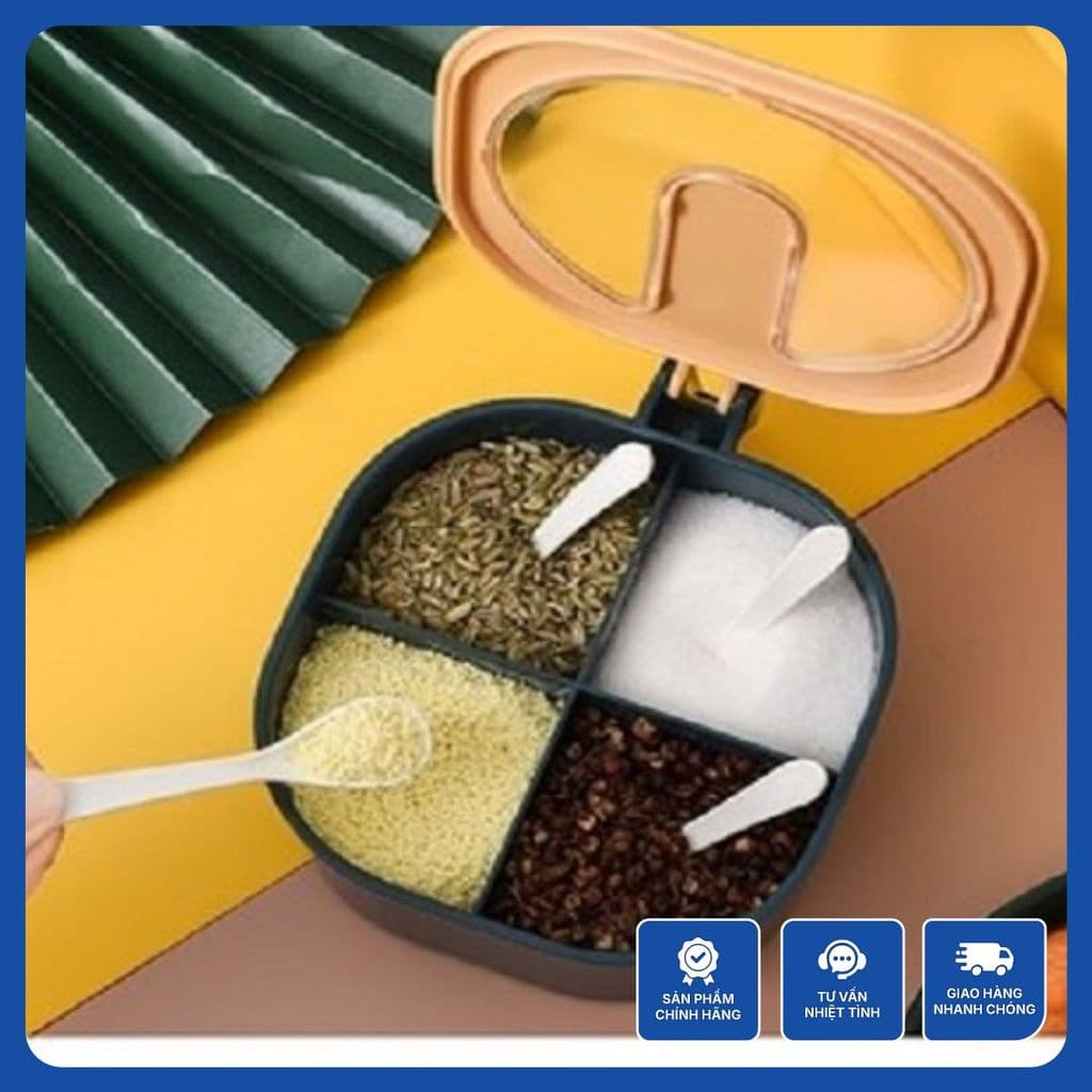 Hộp Đựng Gia Vị 4 Ngăn Riêng Biệt