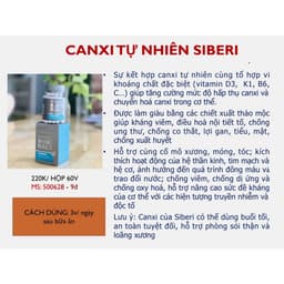 [Canxi Siberian] Thực phẩm bảo vệ sức khỏe Essential Minerals Calcium – 60 viên 4